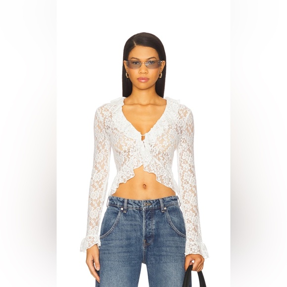 Lioness Tops - Long Nights Long Sleeve in Porcelain - Lioness | Size: M